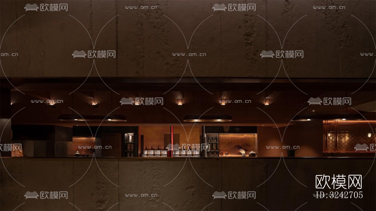 新中式中餐厅效果图下载（渲染图6）