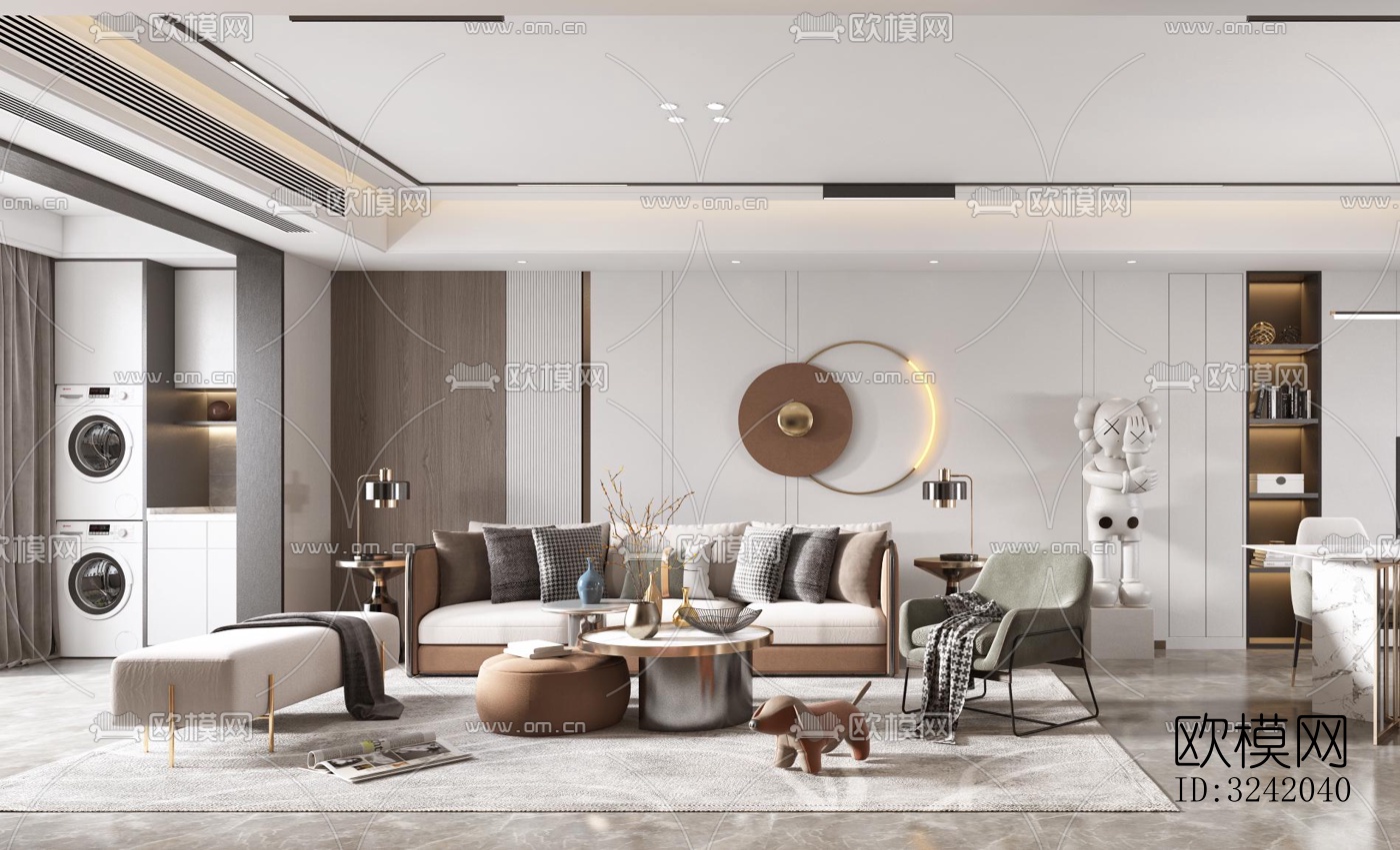 现代客厅效果图下载（渲染图3）