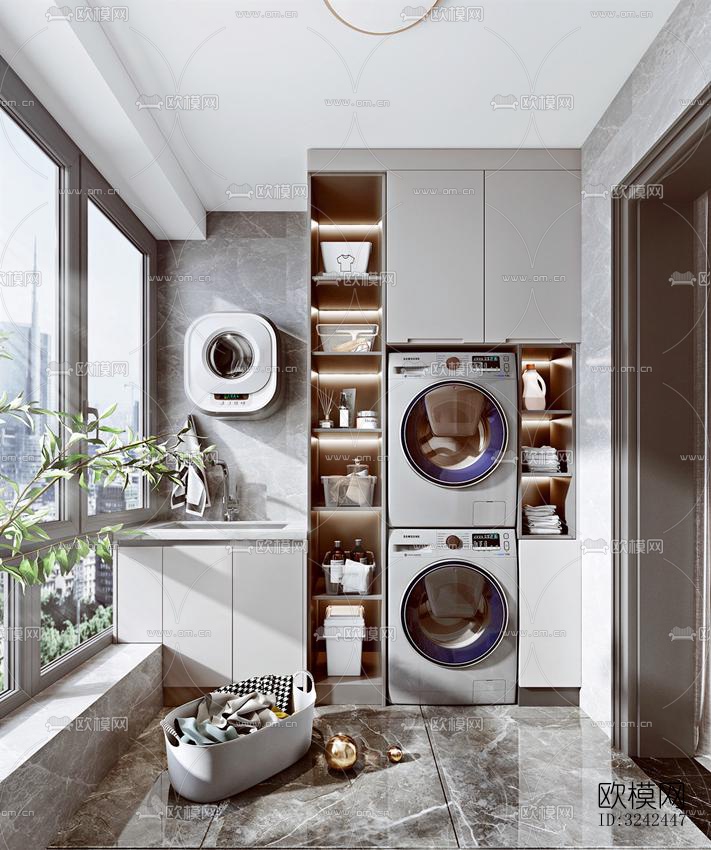 现代阳台花园效果图下载（渲染图4）