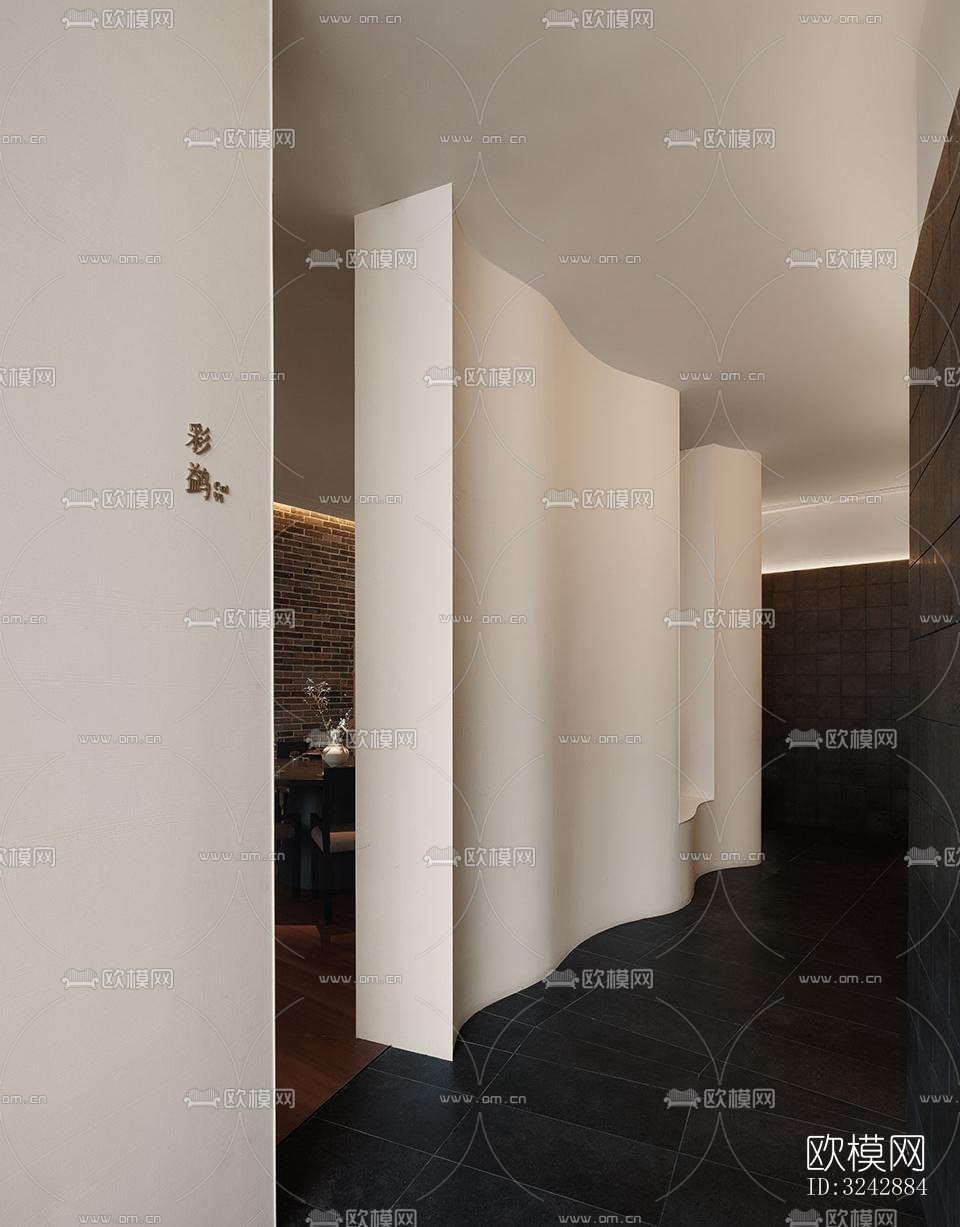 现代中餐厅效果图下载（渲染图7）