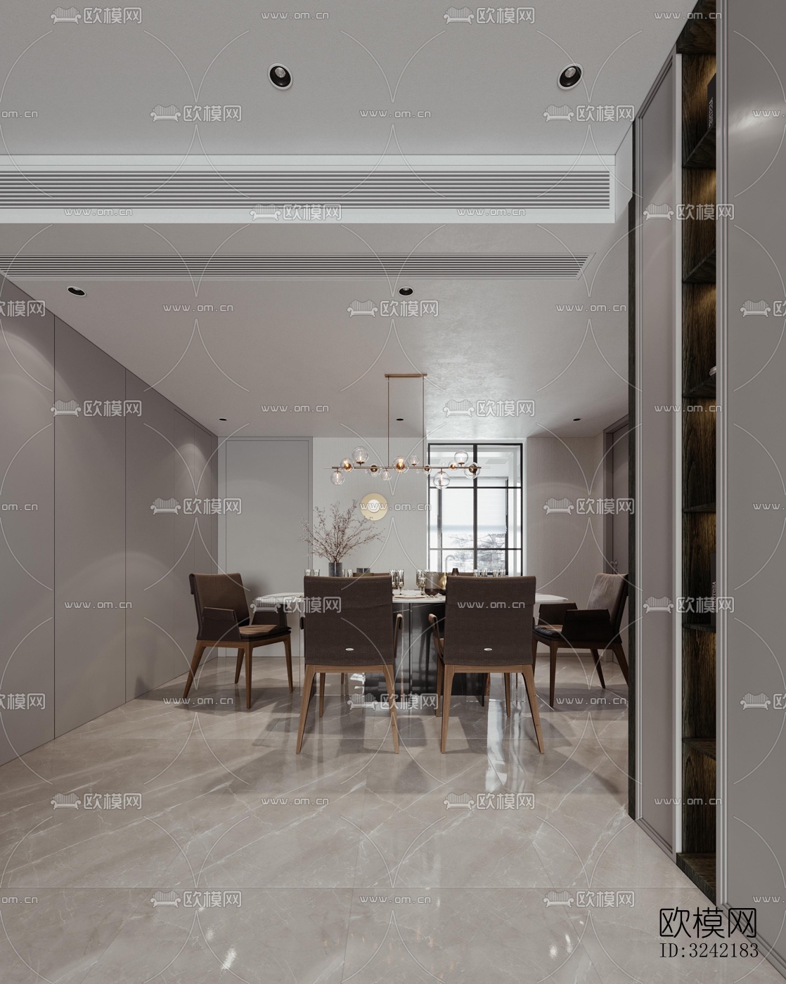 现代客餐厅效果图下载（渲染图7）