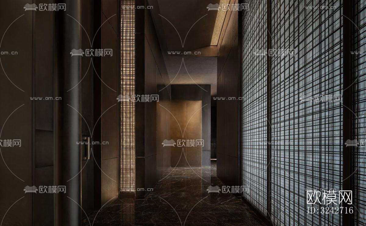 新中式中餐厅效果图下载（渲染图4）