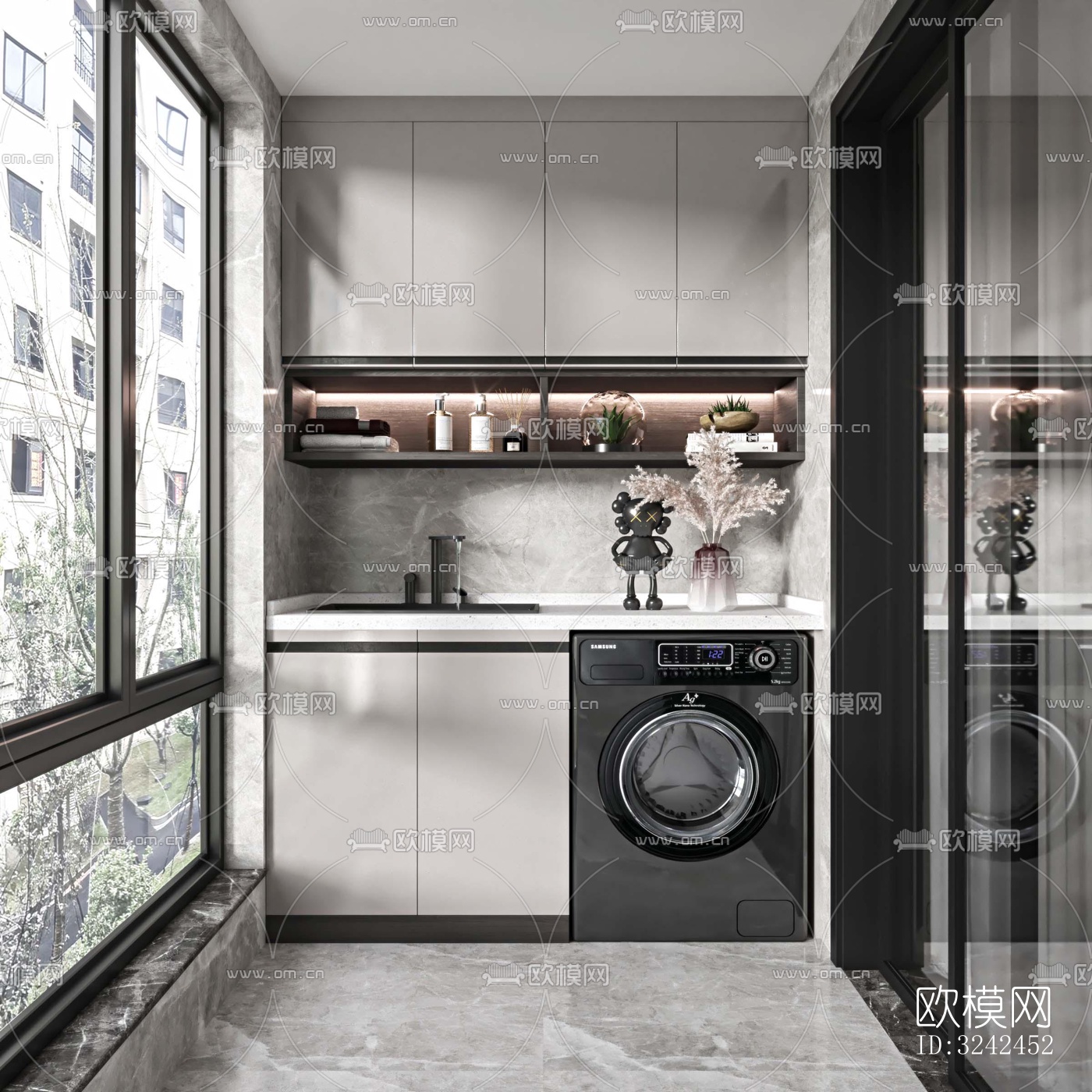 现代阳台花园效果图下载（渲染图2）