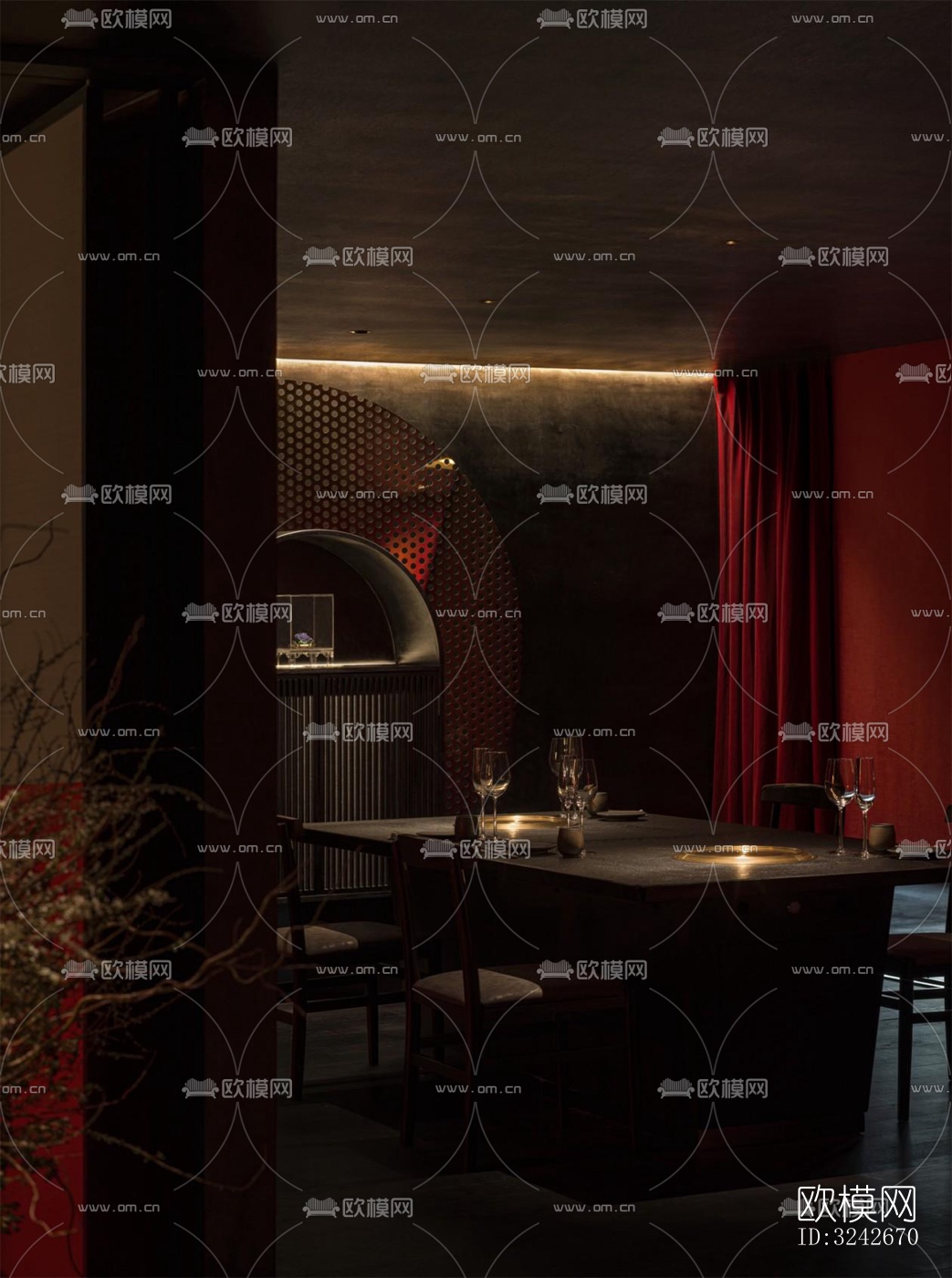 新中式中餐厅效果图下载（渲染图11）