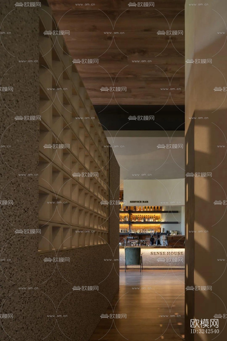 侘寂中餐厅效果图下载（渲染图12）