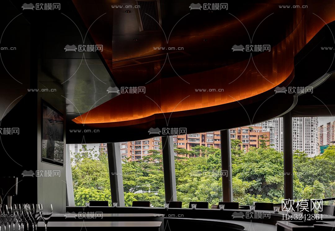 新中式中餐厅效果图下载（渲染图16）