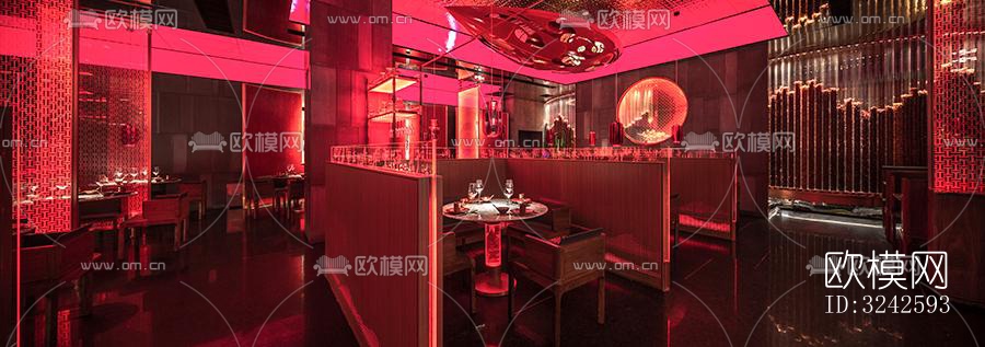 新中式中餐厅效果图下载（渲染图2）