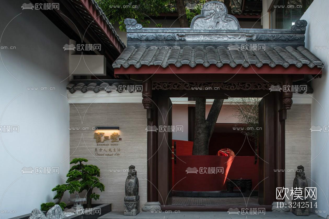 中式中餐厅效果图下载（渲染图5）