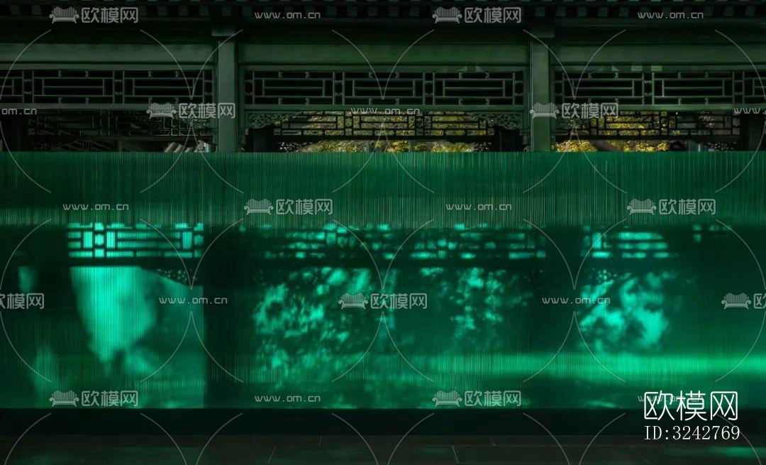 新中式中餐厅效果图下载（渲染图2）