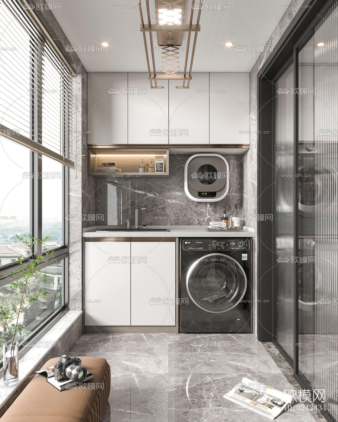 现代阳台花园效果图下载（渲染图4）