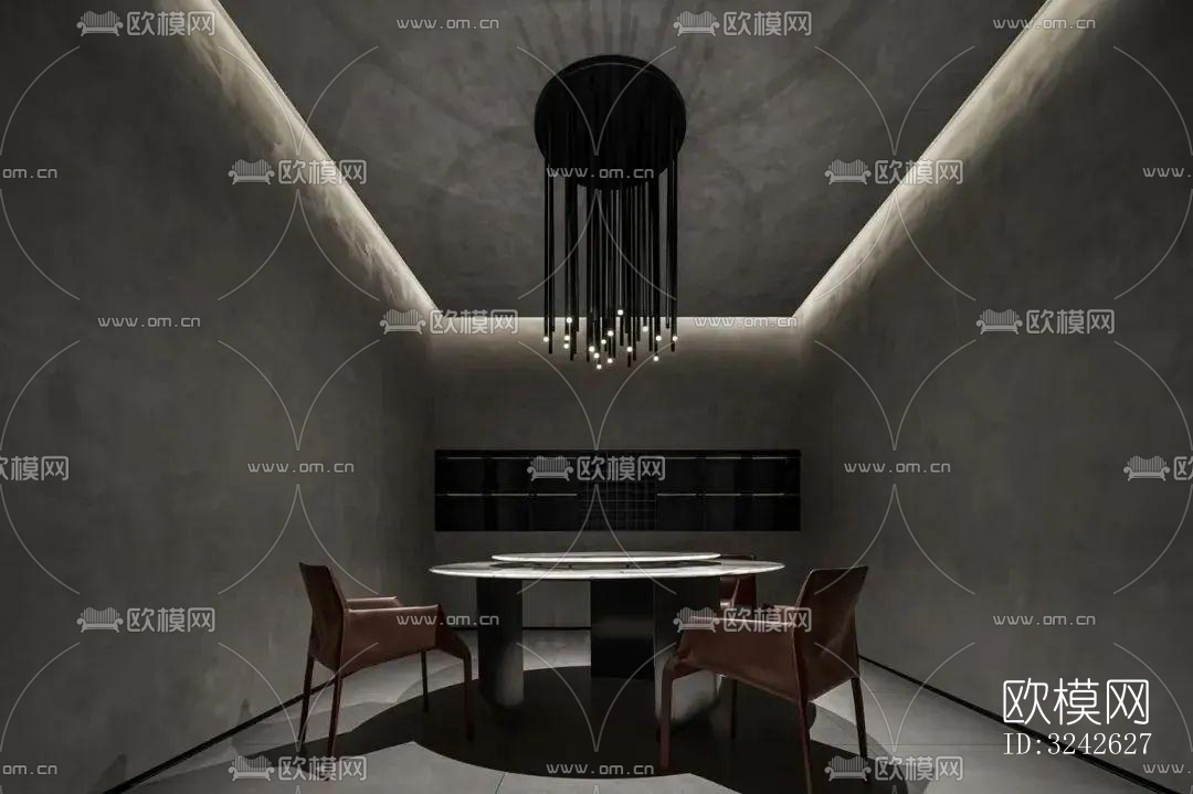 新中式中餐厅效果图下载（渲染图16）