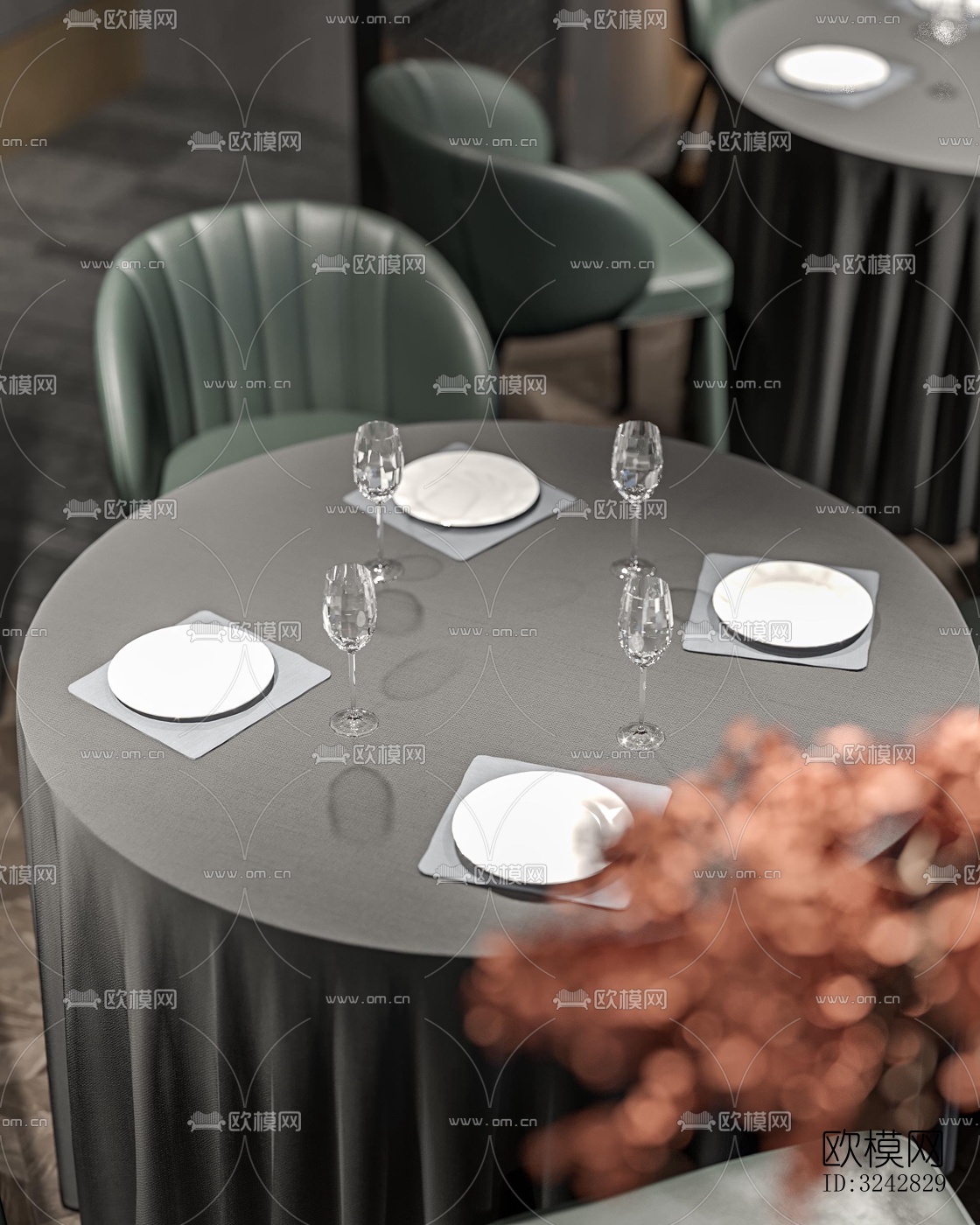 新中式中餐厅效果图下载（渲染图13）