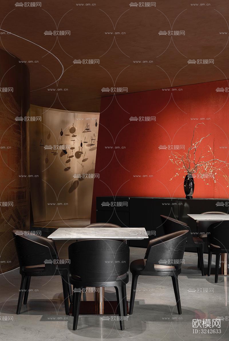 新中式中餐厅效果图下载（渲染图2）