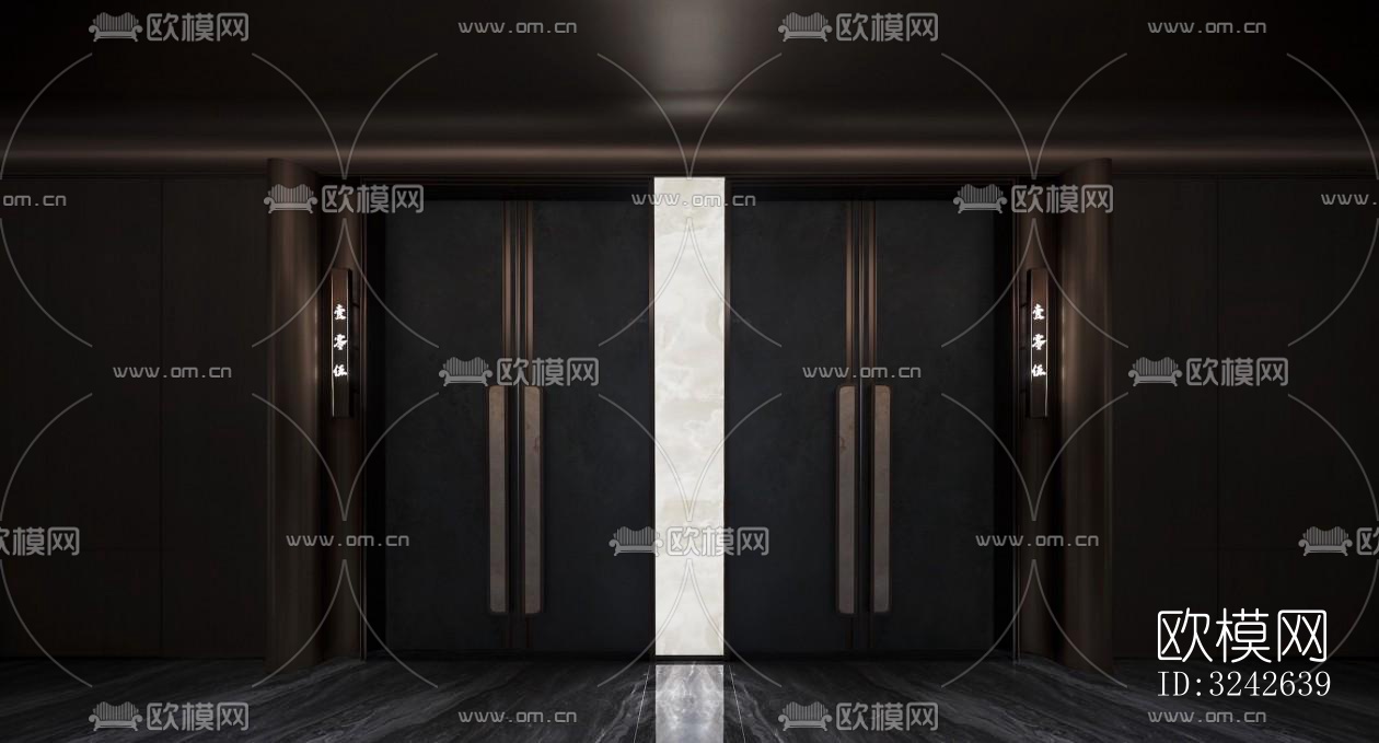 新中式中餐厅效果图下载（渲染图6）