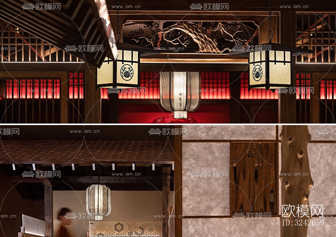 新中式中餐厅效果图下载（渲染图15）