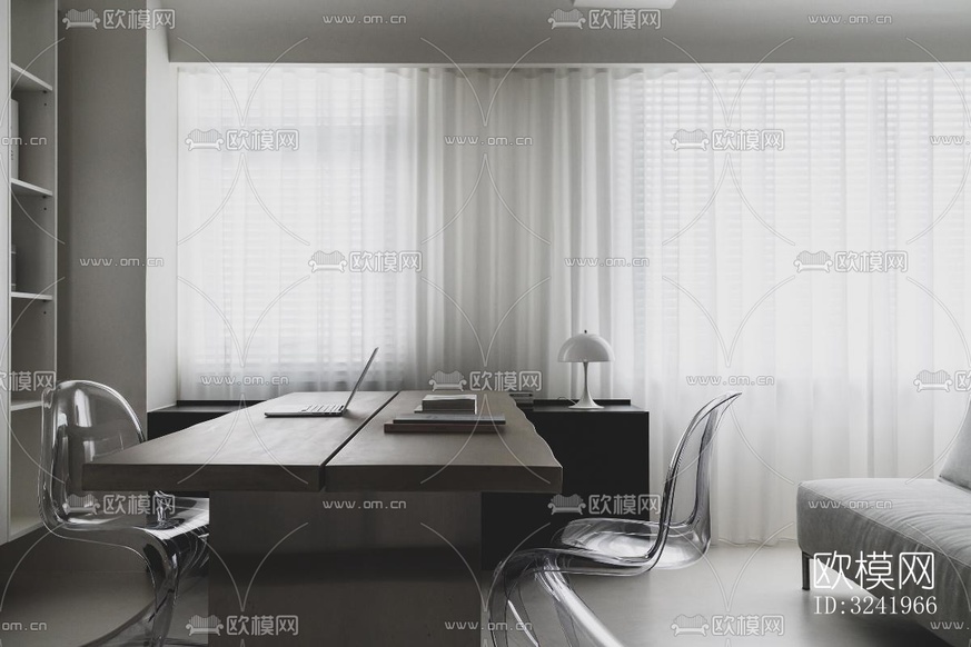 现代大平层效果图下载(渲染图5)