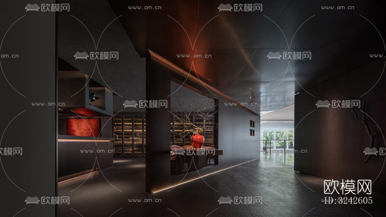 新中式中餐厅效果图下载（渲染图15）