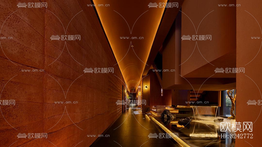 新中式中餐厅效果图下载（渲染图4）