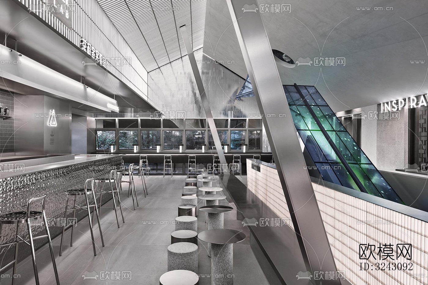 现代咖啡奶茶效果图下载（渲染图7）