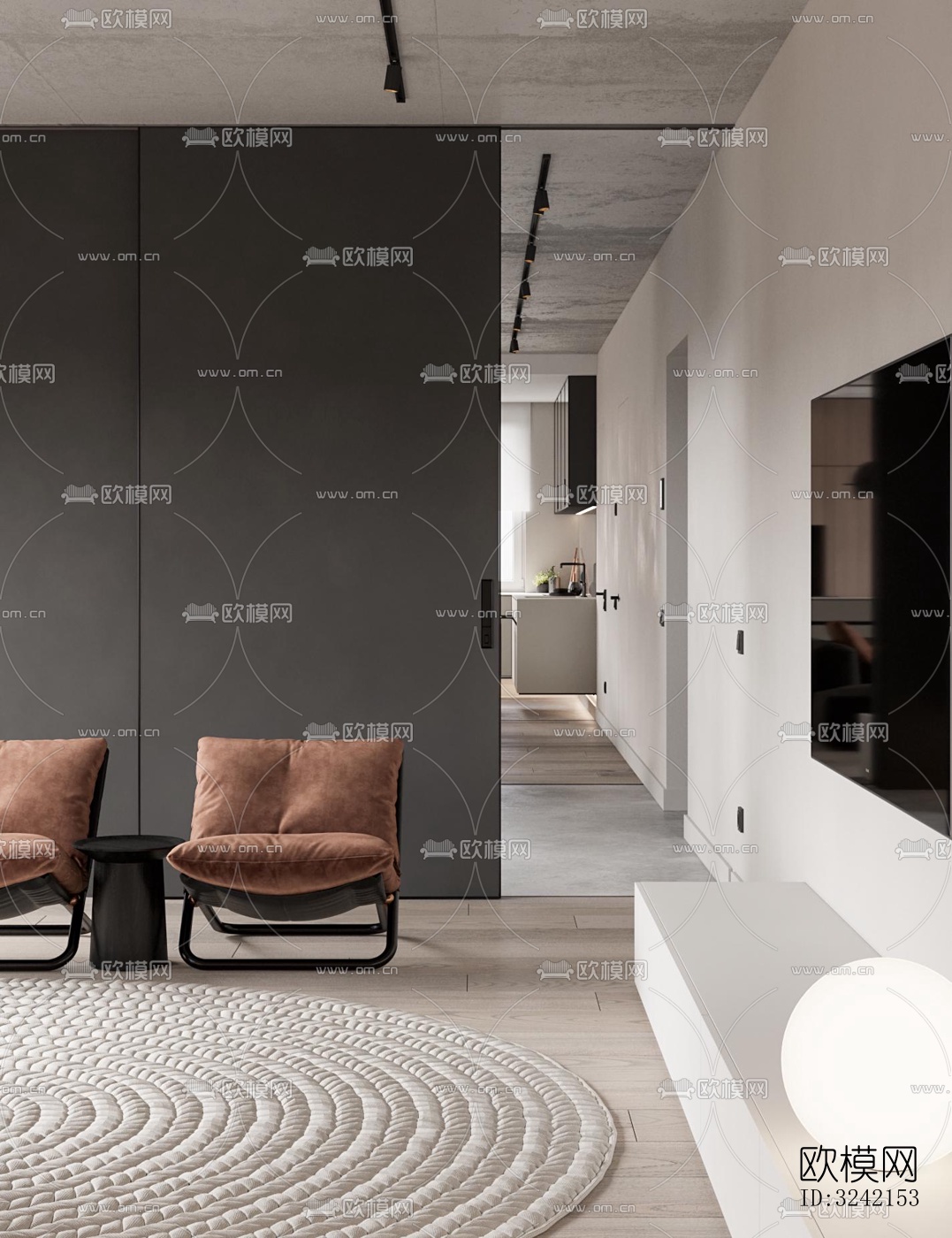 现代客餐厅效果图下载（渲染图8）