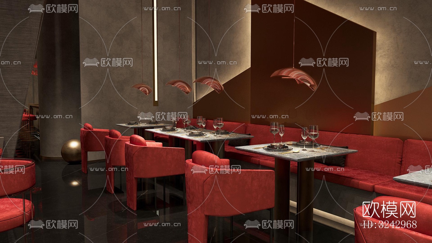 现代中餐厅效果图下载（渲染图17）