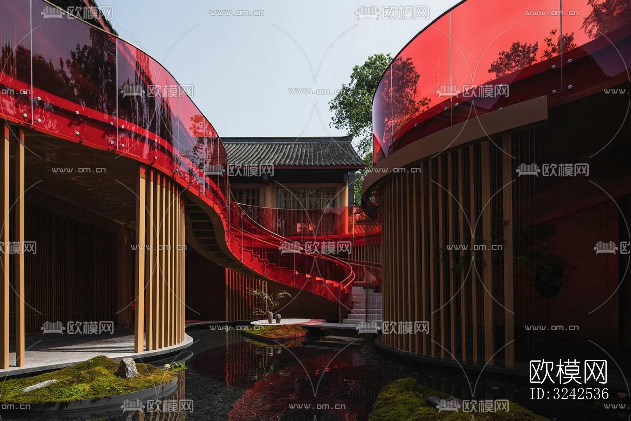 中式中餐厅效果图下载（渲染图1）