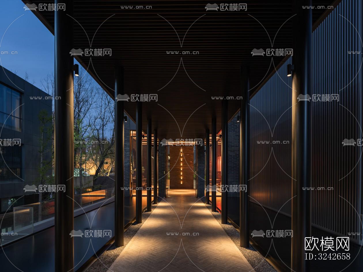 新中式中餐厅效果图下载（渲染图10）