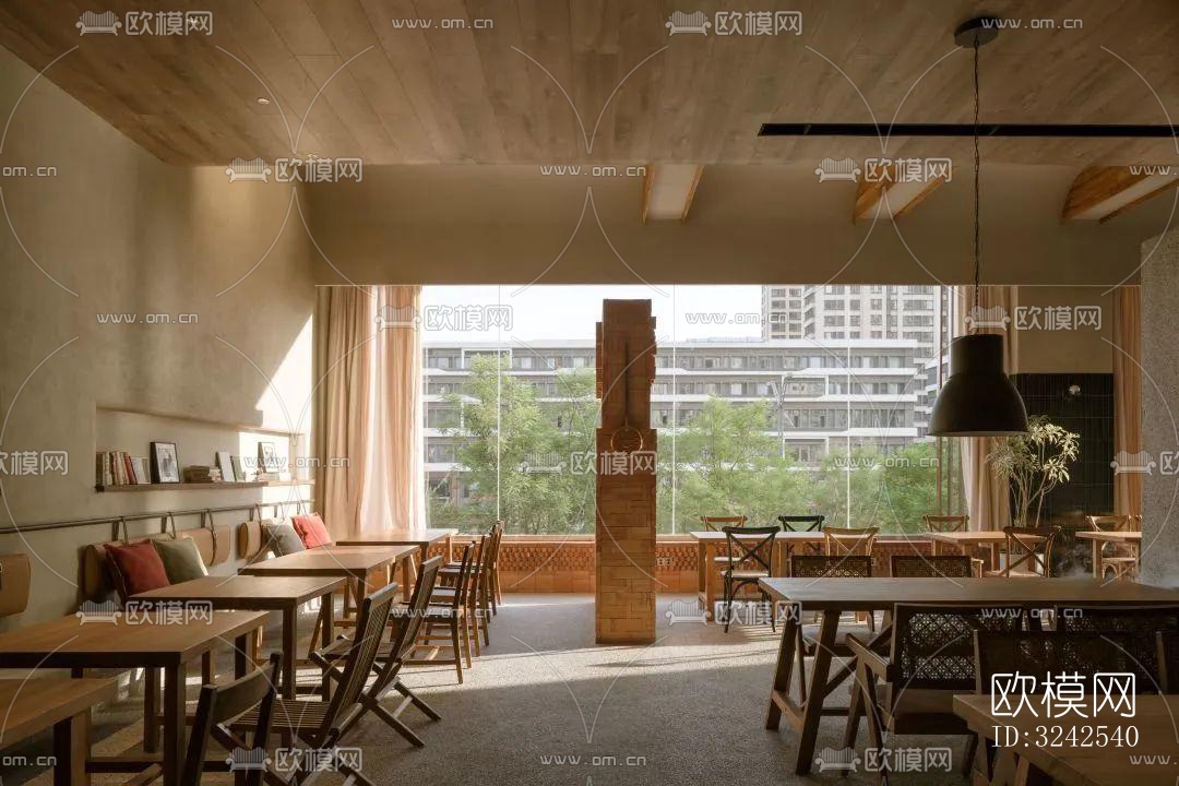 侘寂中餐厅效果图下载（渲染图9）