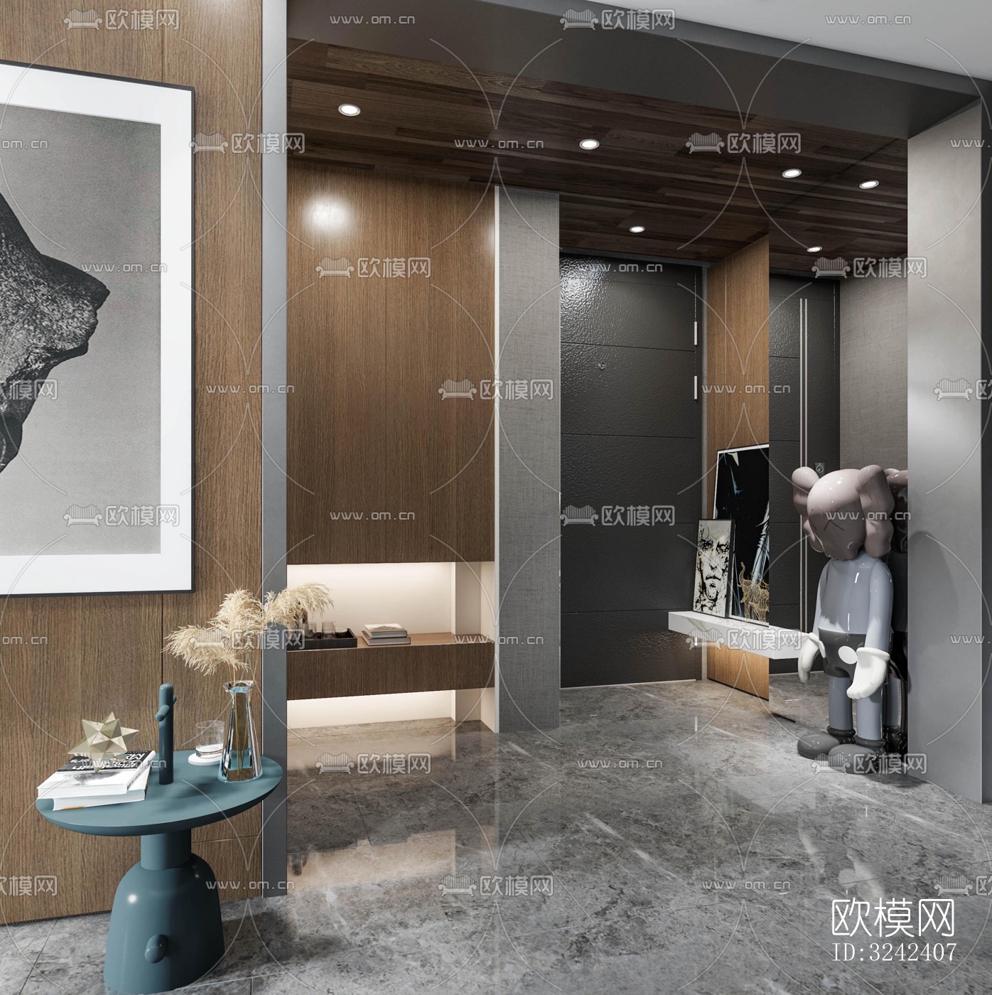 现代玄关过道效果图下载（渲染图5）