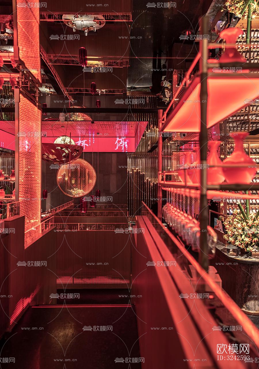 新中式中餐厅效果图下载（渲染图11）