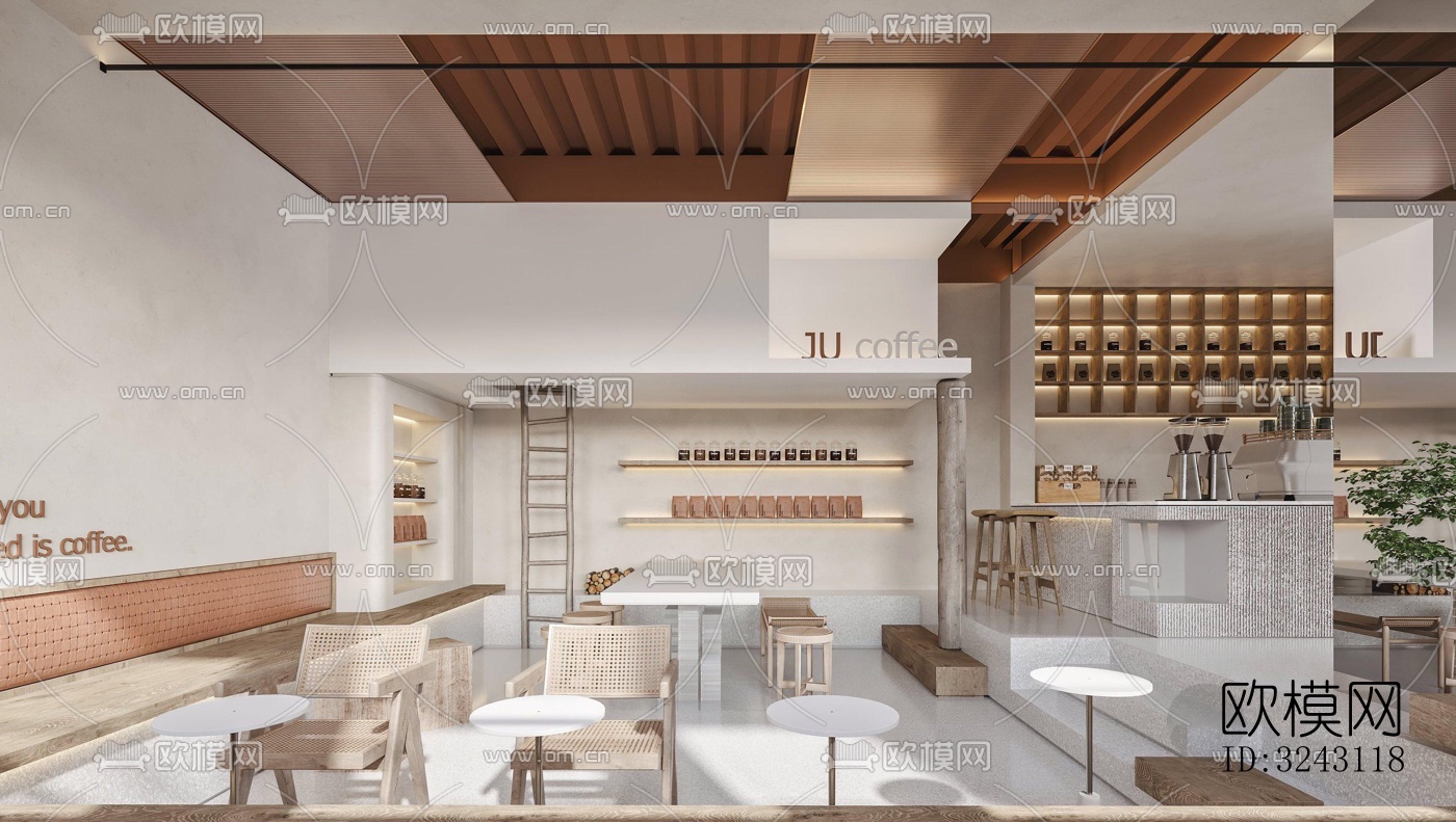 现代咖啡奶茶效果图下载（渲染图15）