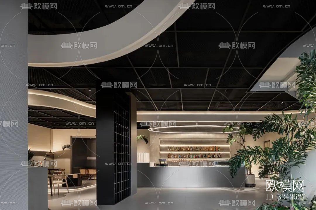 新中式中餐厅效果图下载（渲染图9）