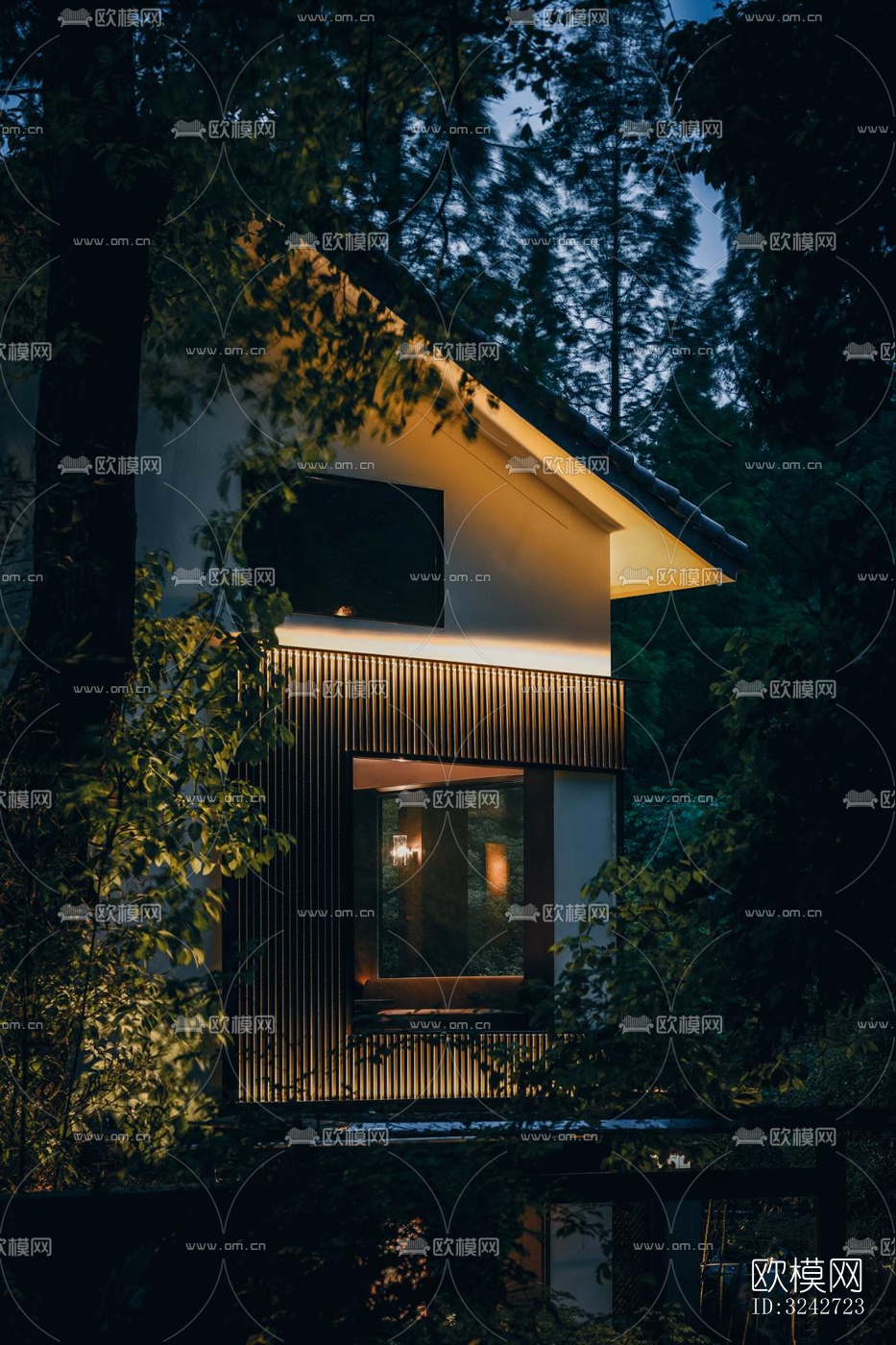 新中式中餐厅效果图下载（渲染图12）