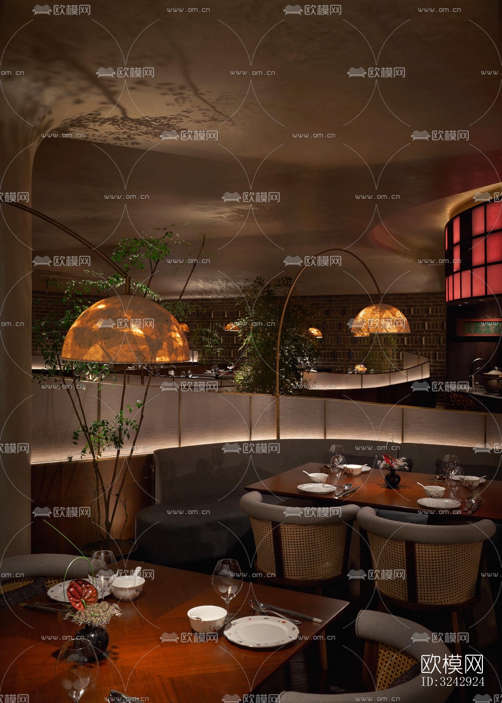 现代中餐厅效果图下载（渲染图11）