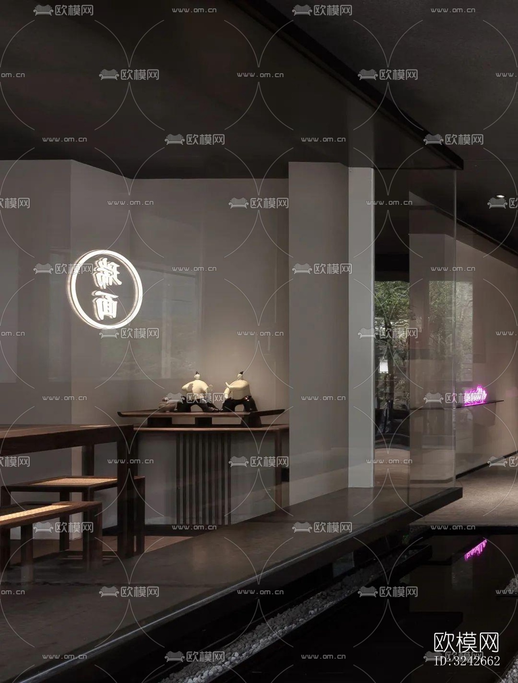 新中式中餐厅效果图下载（渲染图6）