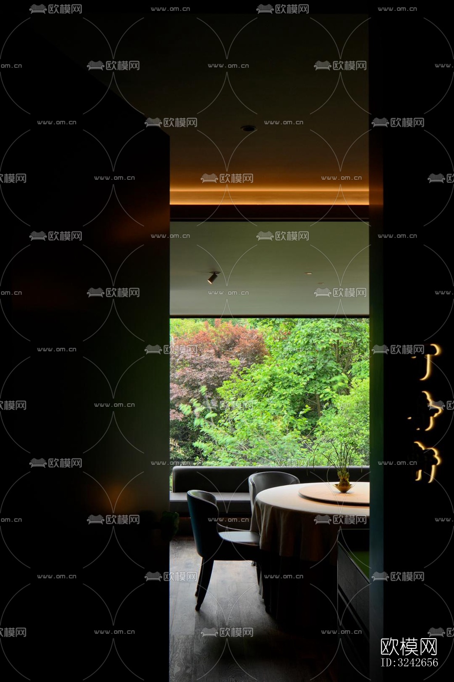 新中式中餐厅效果图下载（渲染图12）