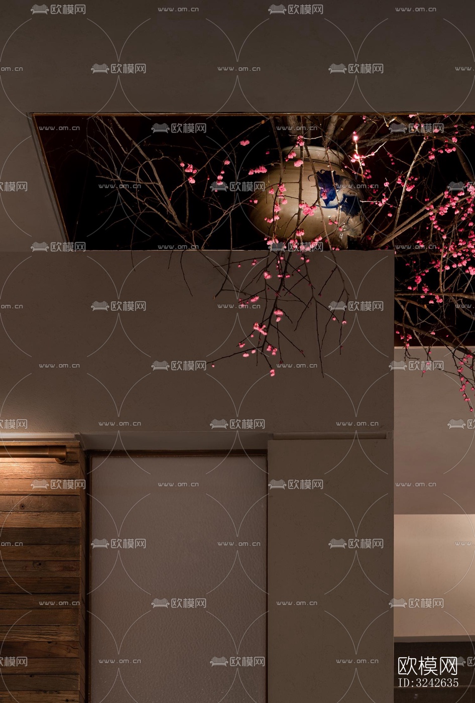 新中式中餐厅效果图下载（渲染图7）