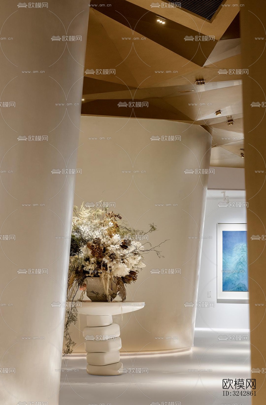 新中式中餐厅效果图下载（渲染图4）