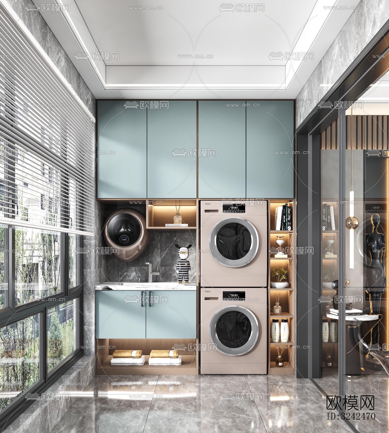 现代阳台花园效果图下载（渲染图2）