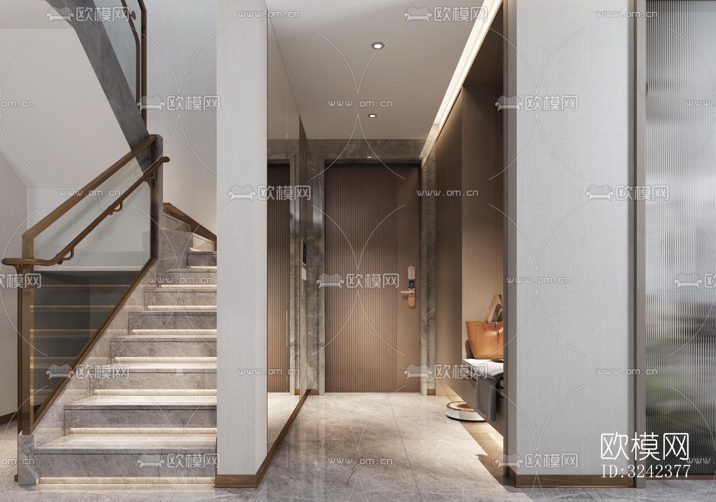 侘寂玄关过道效果图下载（渲染图4）