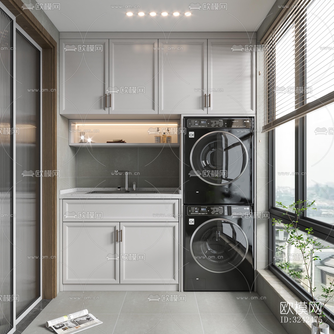 现代阳台花园效果图下载（渲染图4）