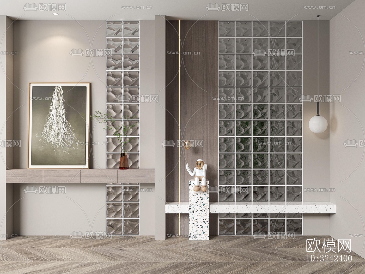 现代玄关过道效果图下载（渲染图2）