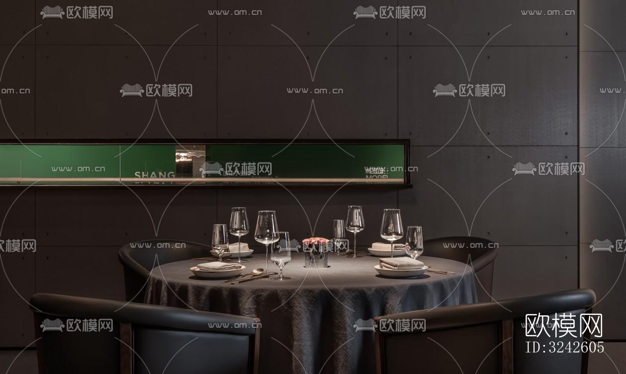 新中式中餐厅效果图下载（渲染图13）