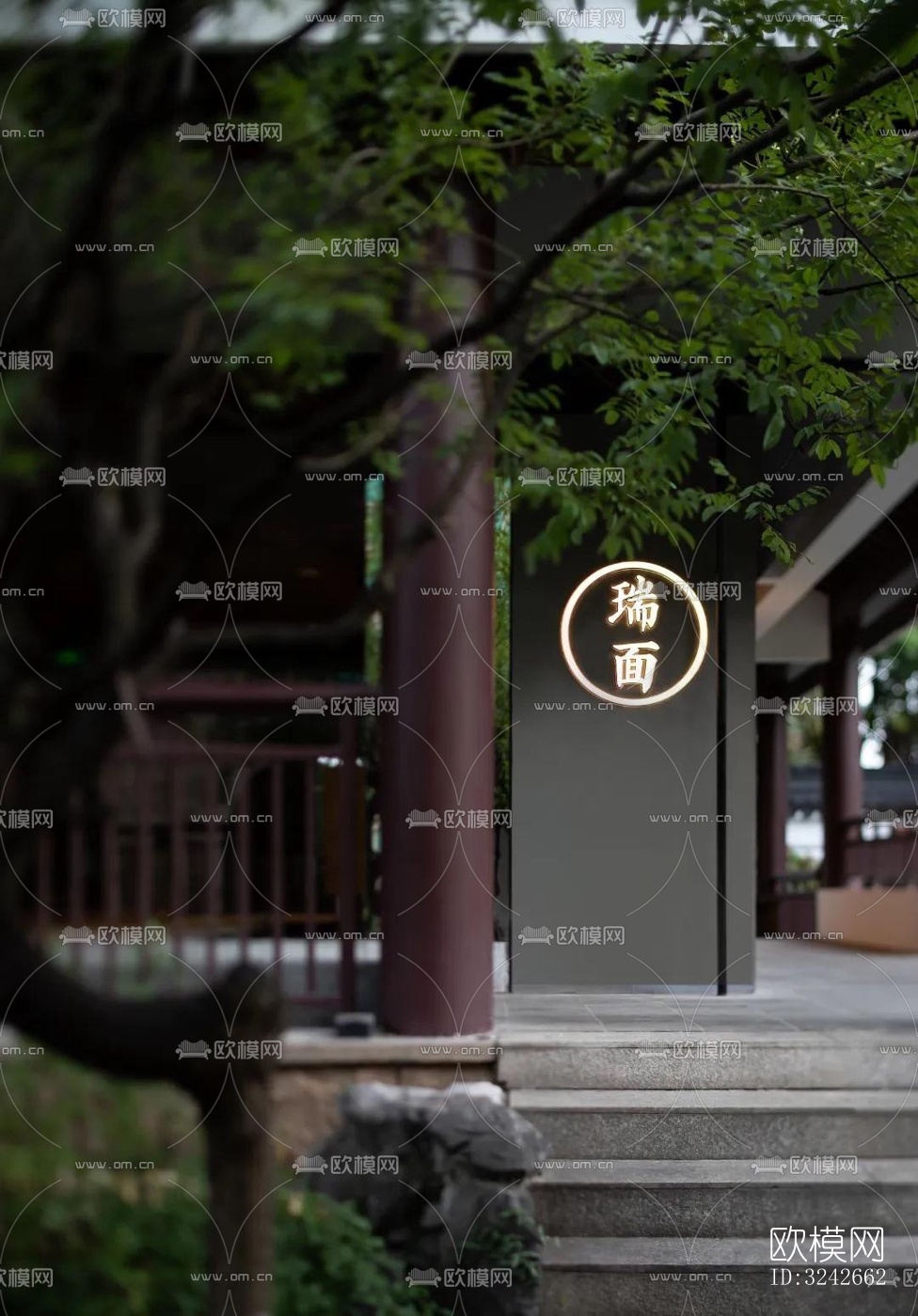 新中式中餐厅效果图下载（渲染图13）