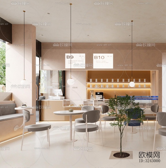 侘寂咖啡奶茶效果图下载(渲染图16)