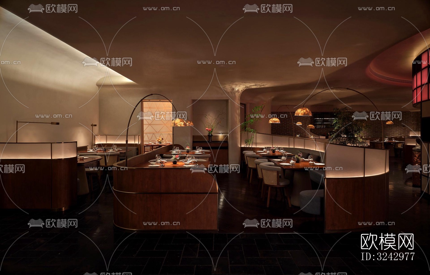 现代中餐厅效果图下载（渲染图10）