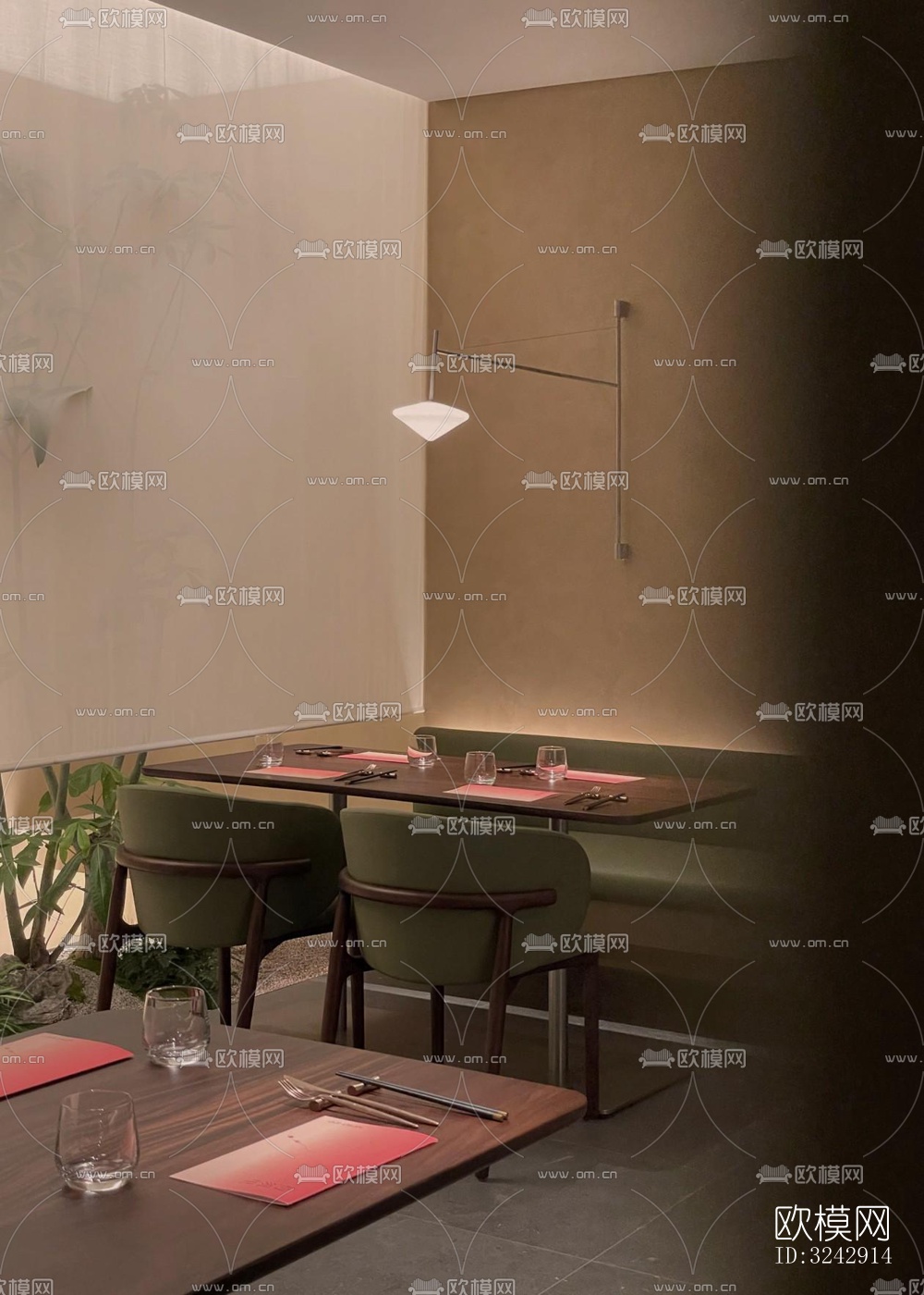 现代中餐厅效果图下载（渲染图3）
