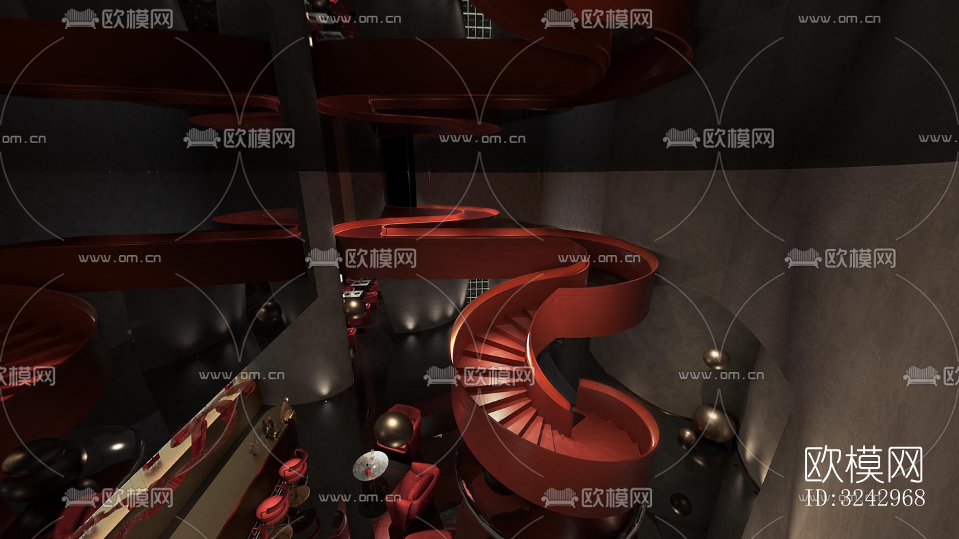 现代中餐厅效果图下载（渲染图5）