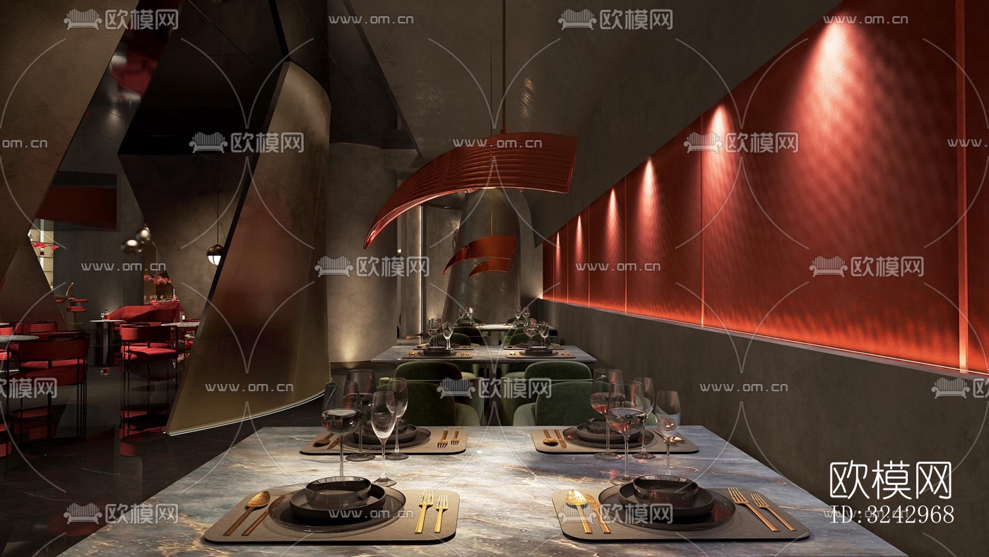 现代中餐厅效果图下载（渲染图12）