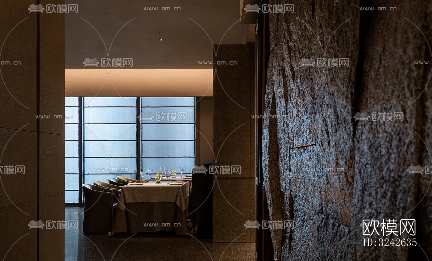 新中式中餐厅效果图下载（渲染图6）